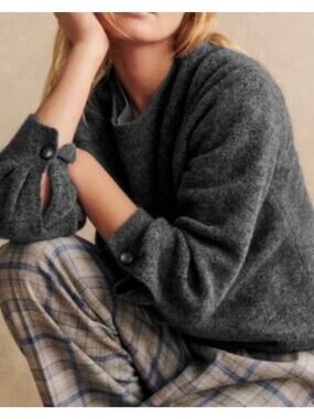 Sezane Louisa Jumper Sweater in Charcoal Gray Size XS